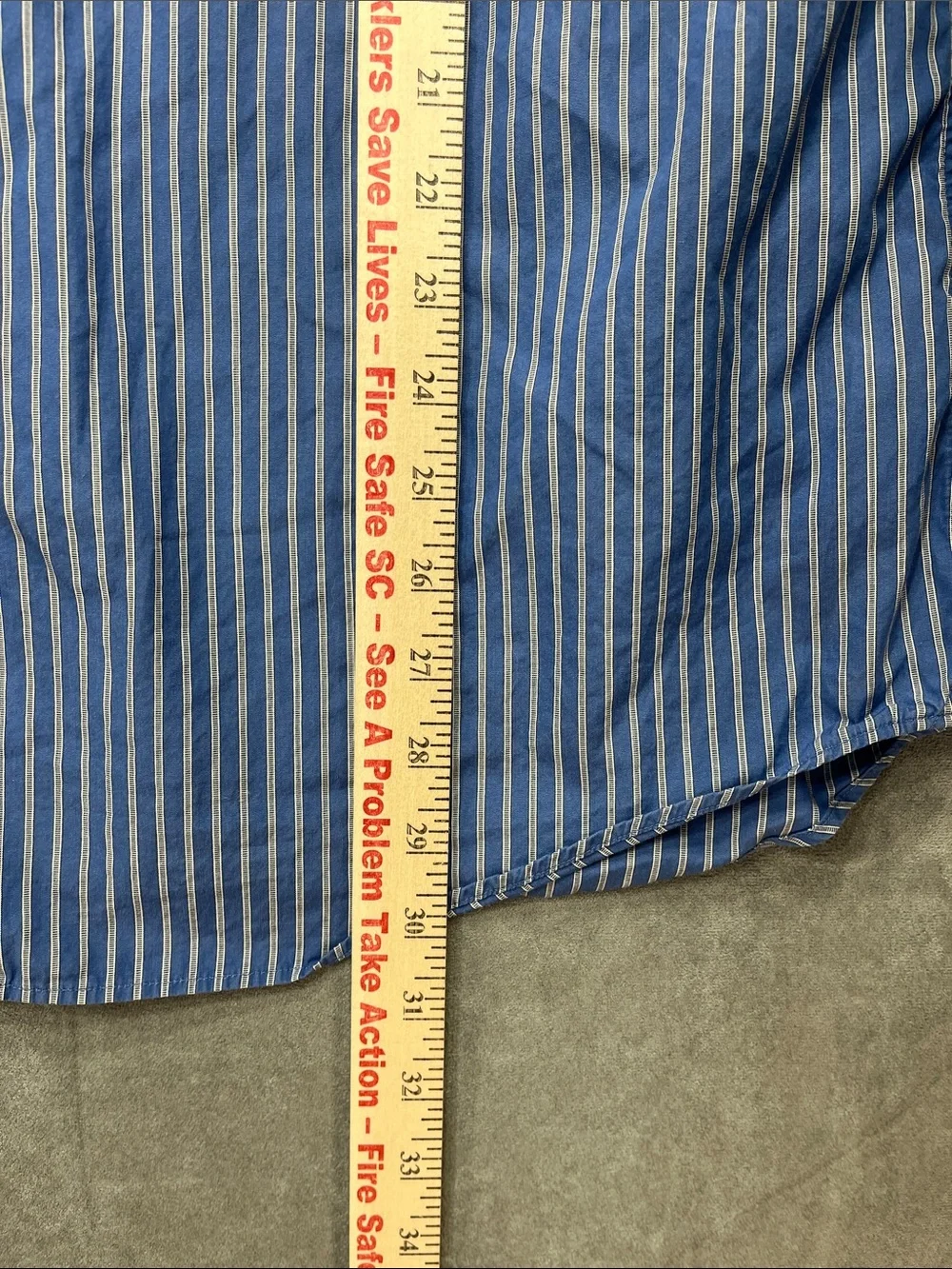 Banana Republic Men’s L 16-16.5 Fitted Blue Stripe Cotton Dress Shirt